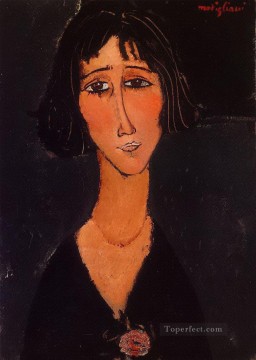 アメデオ・モディリアーニ Painting - バラをかぶった少女 1916年 アメデオ・モディリアーニ